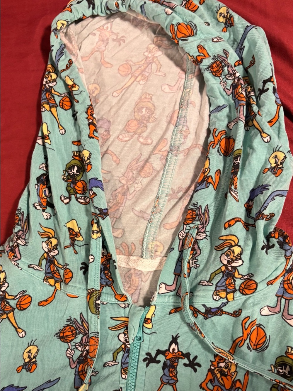 Space Jam Looney Tunes Meundies One-Piece Hoodie Pajamas